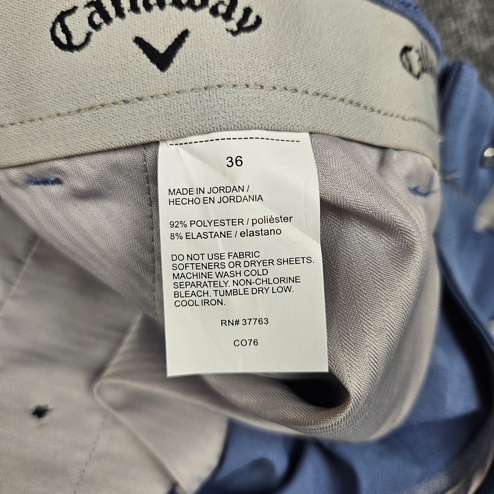 Callaway Opti-Dri Golf Shorts Men's 36 Heathered Blue 9" Stretch UPF 50 NEW - Picture 7 of 7